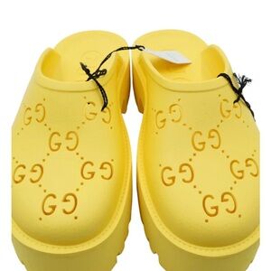 Gucci Vibrant Yellow Logo Clogs